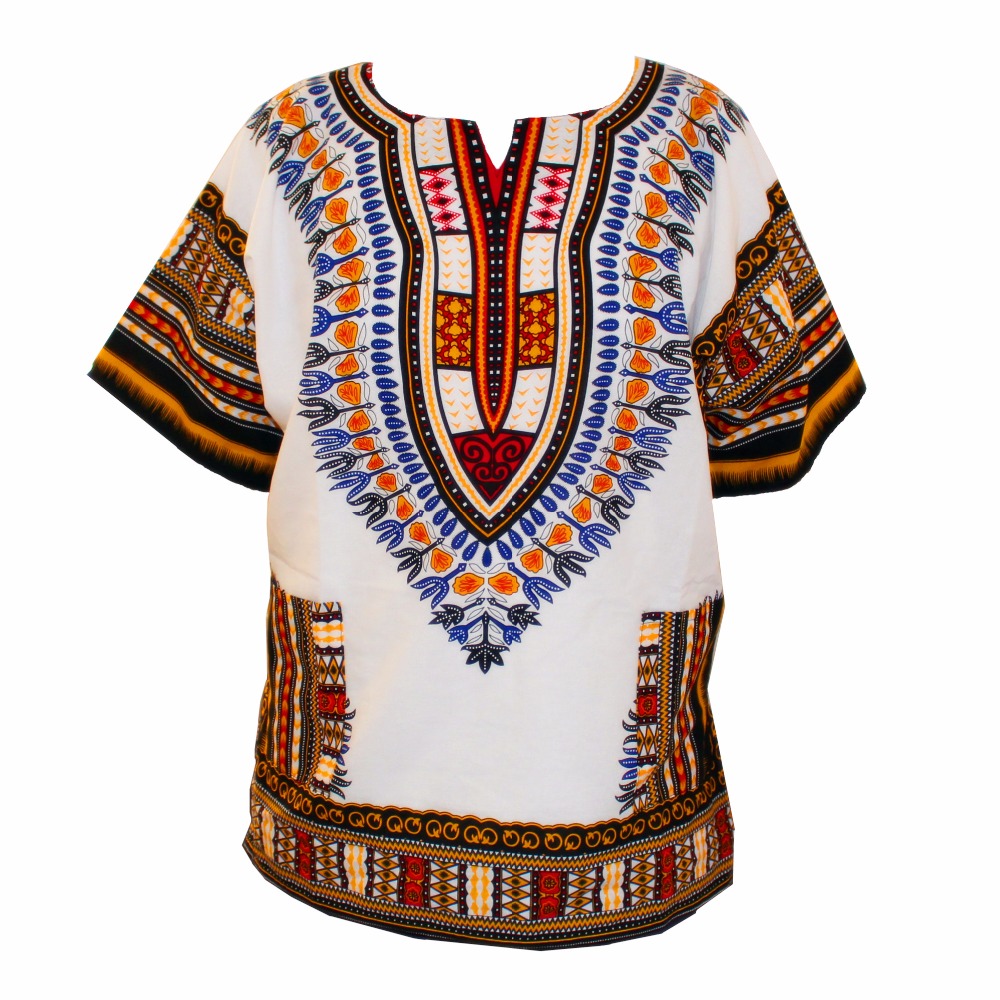 Dashiki Shirt Men - (高速配送) 新ファッションデザインアフリカの伝統プリント綿100% dashiki tシャツユニセックス (タイ製)