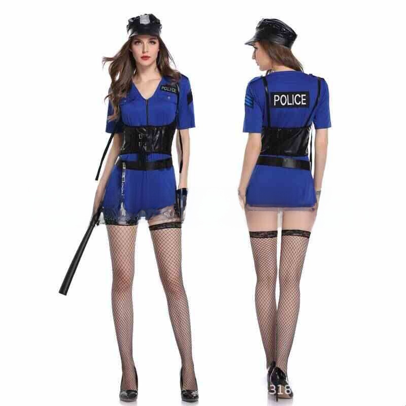 Ethnic Wear Fashion Brand - ハロウィン警察官女性制服 魅惑的なメイクアップ ステージコスチューム 中国ブランド 女性ファッション 伝統的な民族衣装