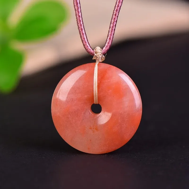 Ethnic Fashion Jewellery - 天然黄金翡翠桃の花ぬいぐるみペンダント男性と女性平和バックルファッションチャームジュエリーギフトジュエリーアクセサリー
