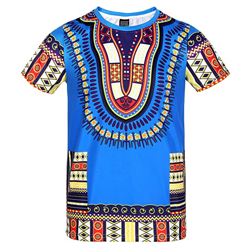 夏原宿 3D プリントアフリカ Daseki エスニックパタ - Dashiki Shirt Men のレビューと価格