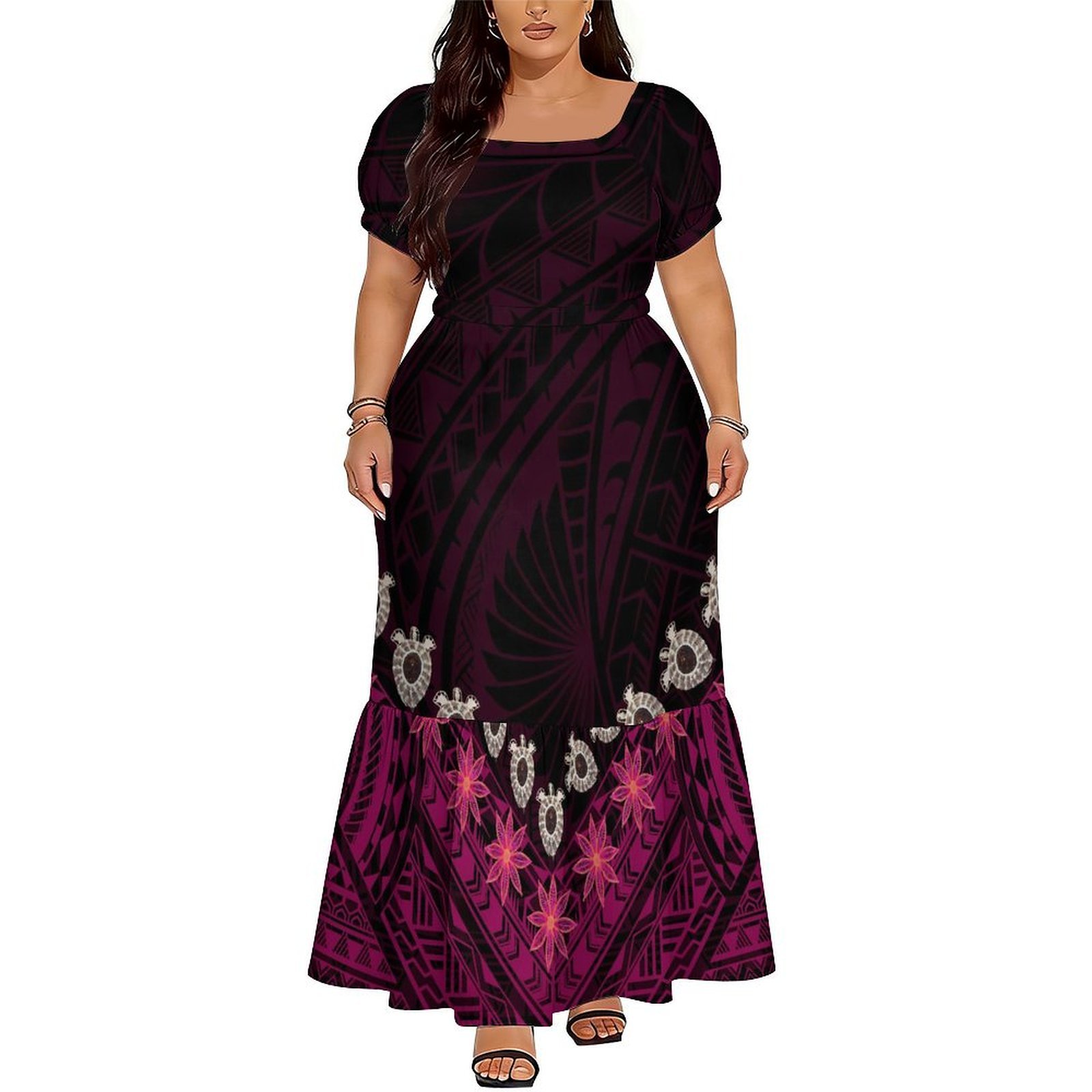 売れ筋 エレガントなVネックロングドレス レディース ポリネ - Ethnic Style Dresses のレビューと価格