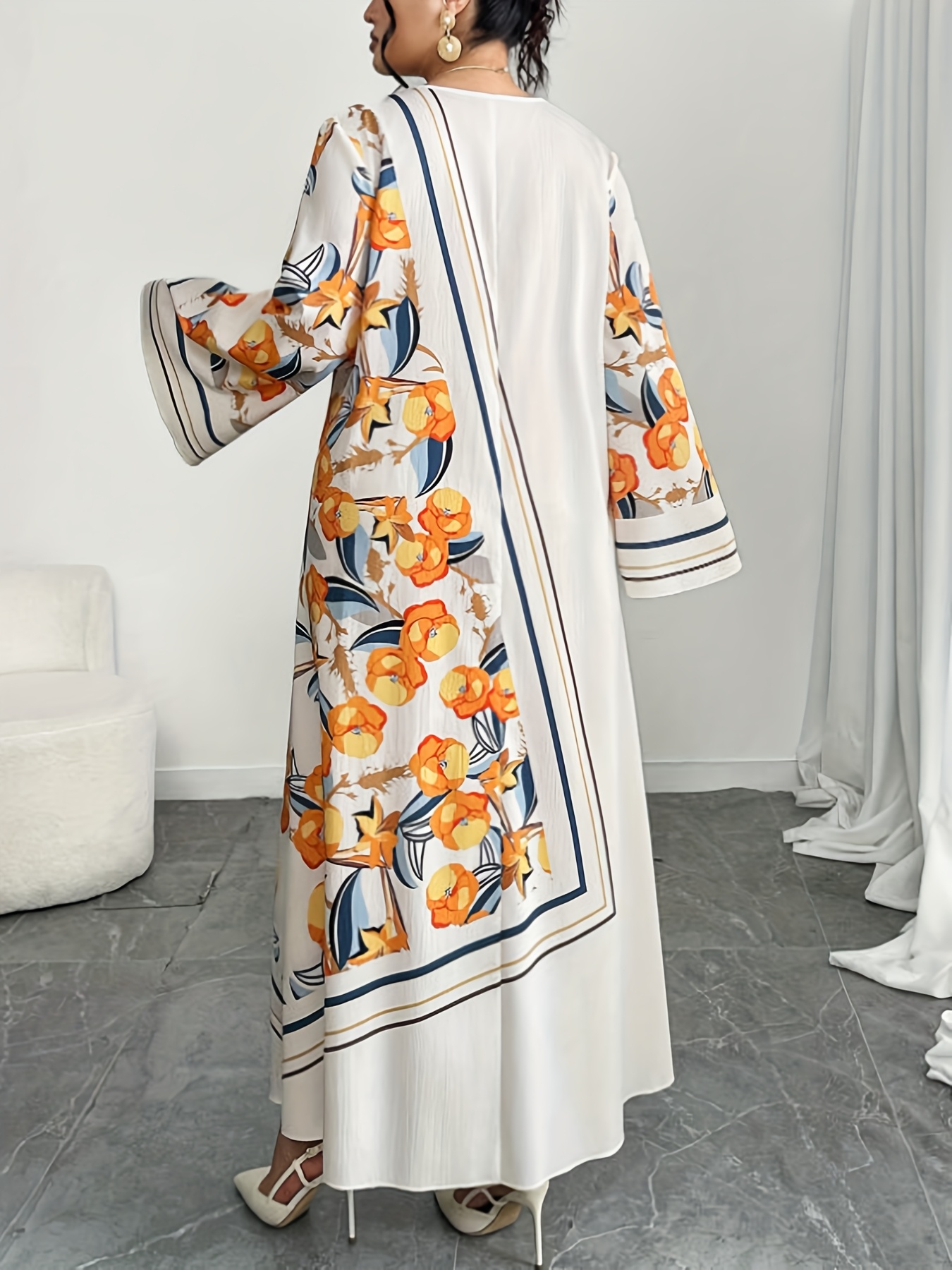 プラスサイズのファッショナブルな女性用中東ローブドレス、エス - Ethnic Style Dresses のレビューと価格