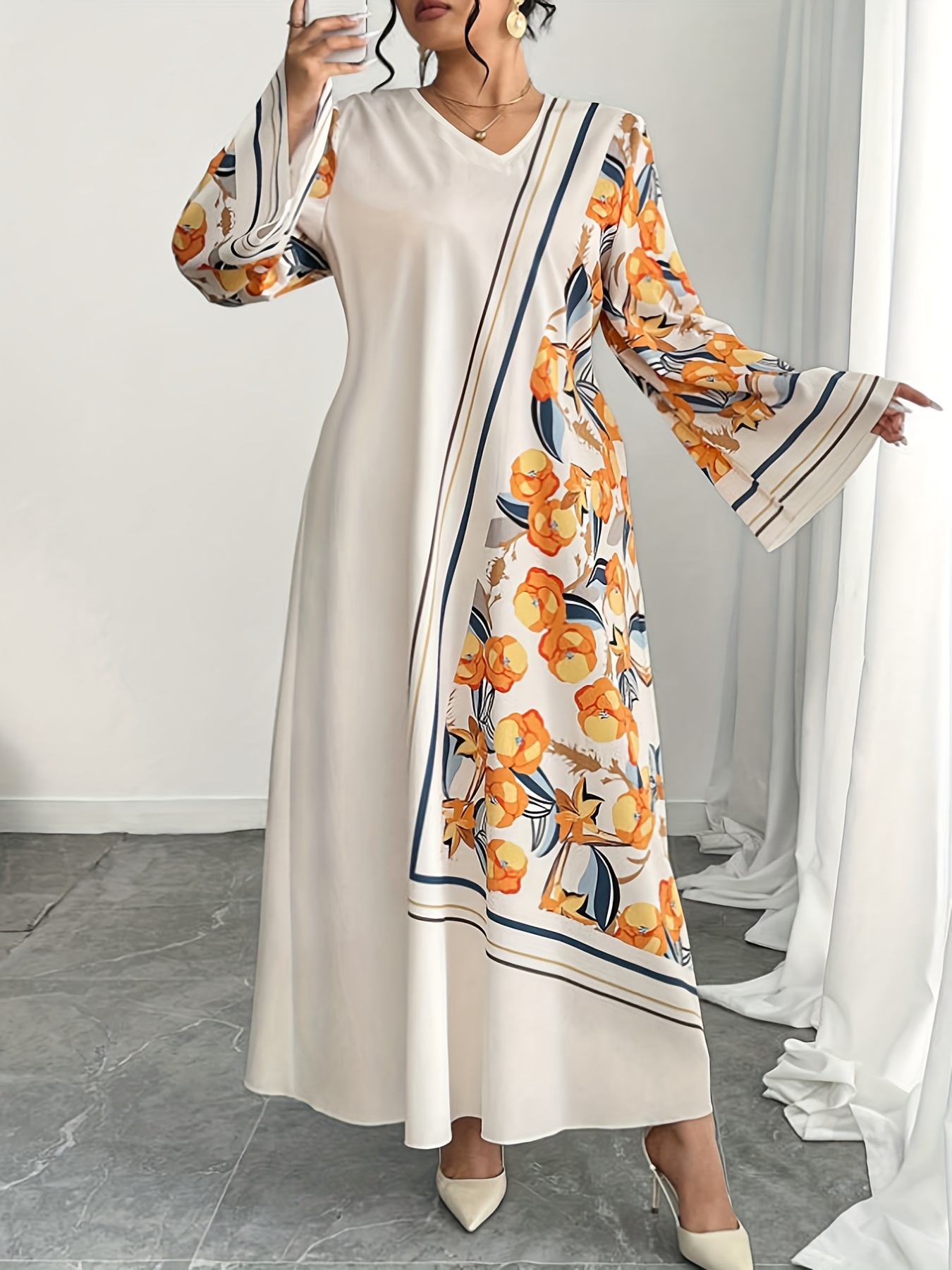 プラスサイズのファッショナブルな女性用中東ローブドレス、エス - Ethnic Style Dresses のレビューと価格
