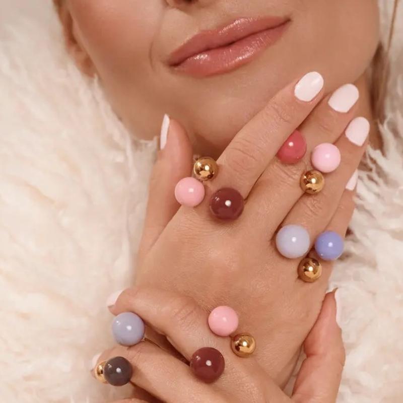 ボヘミアンスタイル キャンディーカラー エナメルリング 調節 - Ethnic Fashion Jewellery のレビューと価格