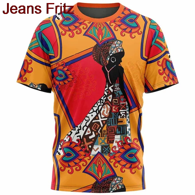 新しいエスニック部族ダシキ Tシャツアフリカパターン 3D  - Dashiki Shirt Men のレビューと価格