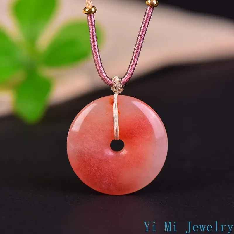 天然黄金翡翠桃の花ぬいぐるみペンダント男性と女性平和バックル - Ethnic Fashion Jewellery のレビューと価格