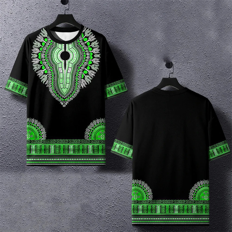 男性用エスニック3DプリントTシャツ,ダシキ,ストライプ,夏 - Dashiki Shirt Men のレビューと価格